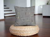 Health pillow, grey with golden plants