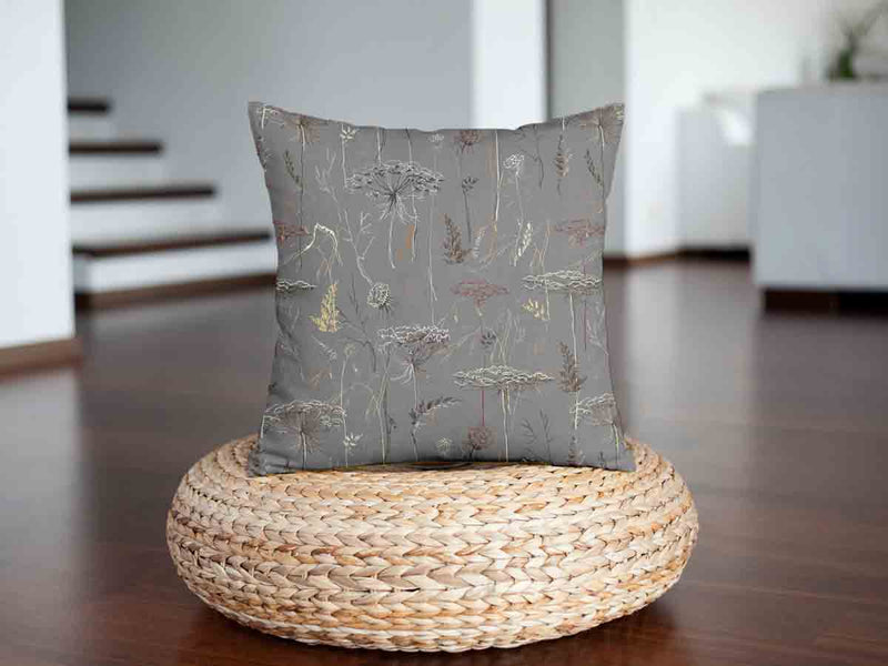 Health pillow, grey with golden plants