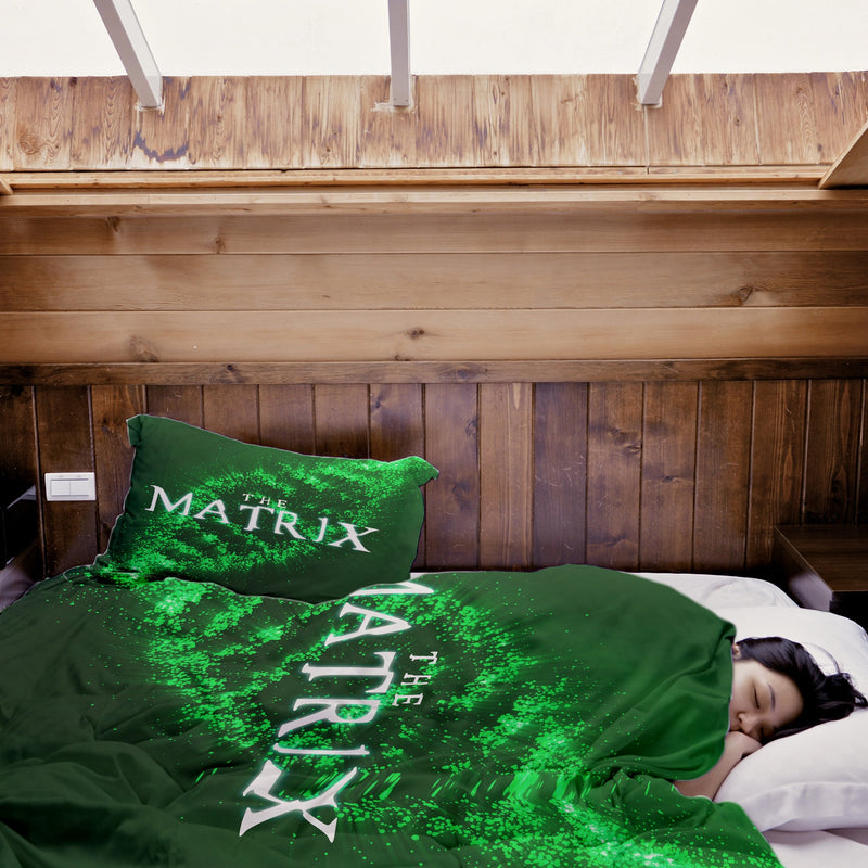 Therapy blanket bedding set, green, matrix DNA