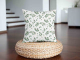 White health pillow with eucalyptus branches