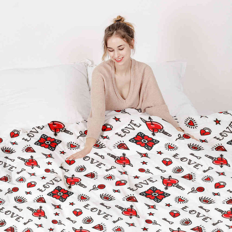 Therapy blanket bedding set mixed love