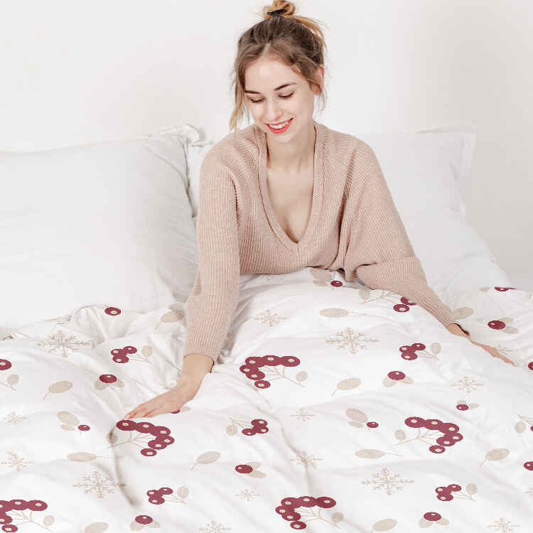 Set de ropa de cama con manta terapéutica y arbusto de bayas