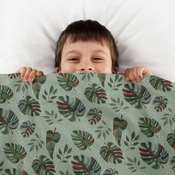 Therapy blankets cotton cover Dark Monstera