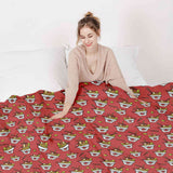 Set di biancheria da letto con coperta terapeutica rosso da asporto