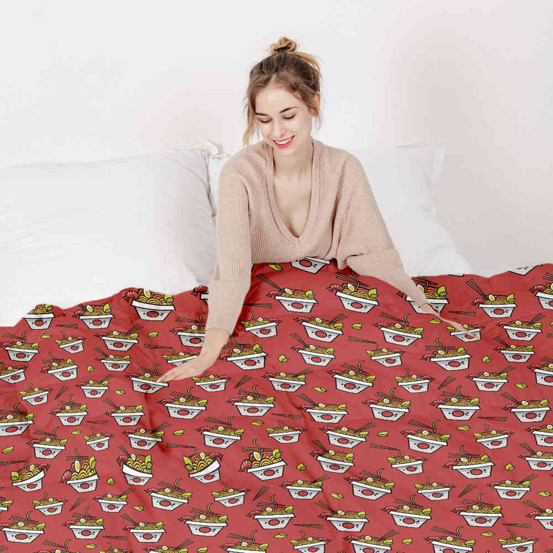 Set di biancheria da letto con coperta terapeutica rosso da asporto
