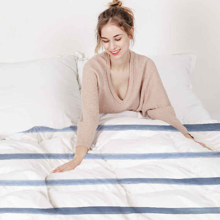 Therapy blankets bedding set blue horizontal stripes