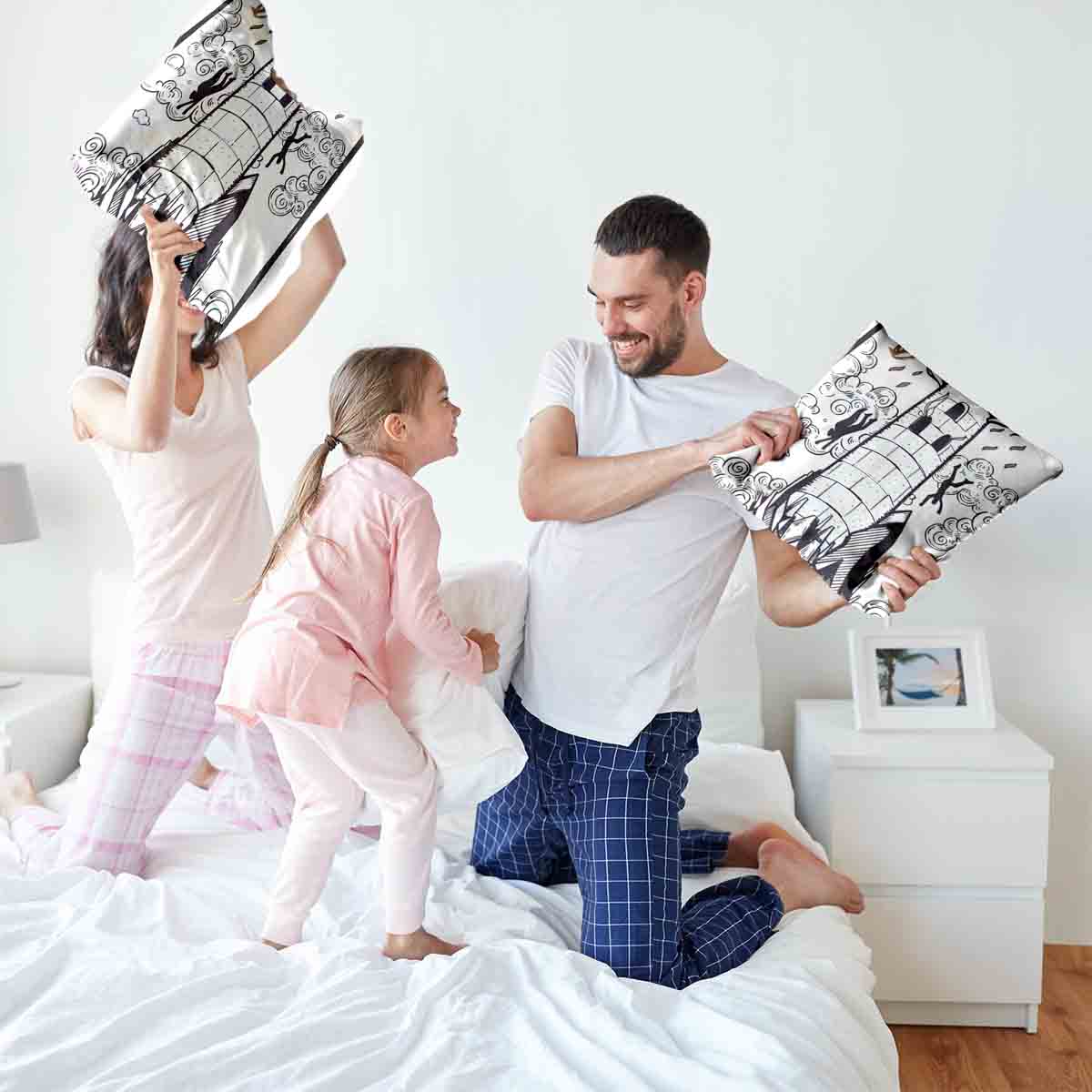 Gezondheidskussen wit met toren