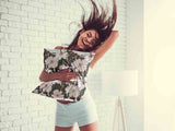 Almohada de salud con flores de áster rosa