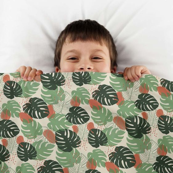 Therapy blankets cotton cover Light Monstera