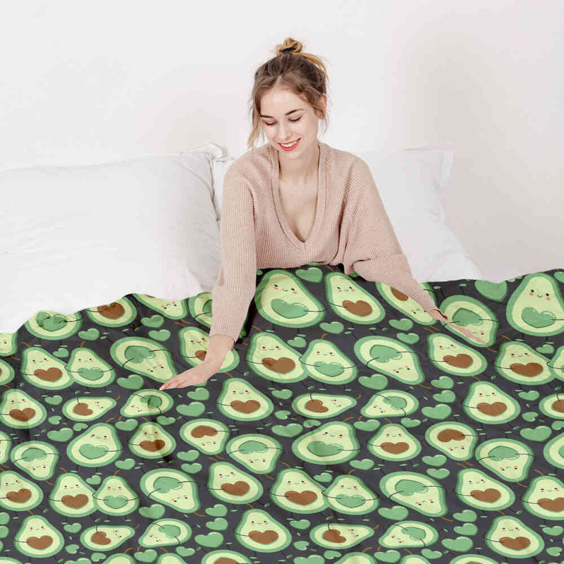 Therapy Blanket Bedding Set Green Avocados