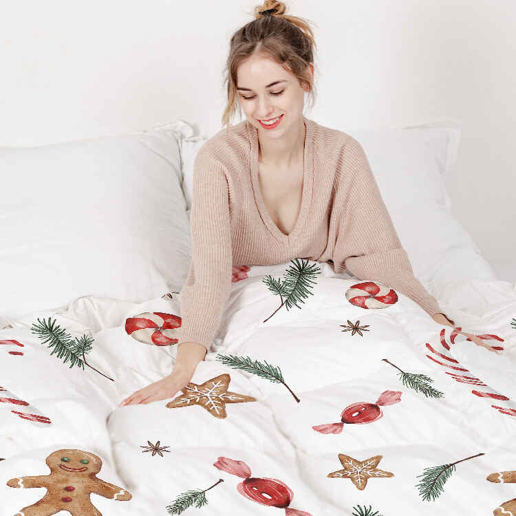 Therapy blankets bedding set white Christmas time