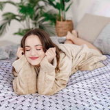 Coperte terapeutiche con rivestimento in cotone bianco con piccoli fiocchi