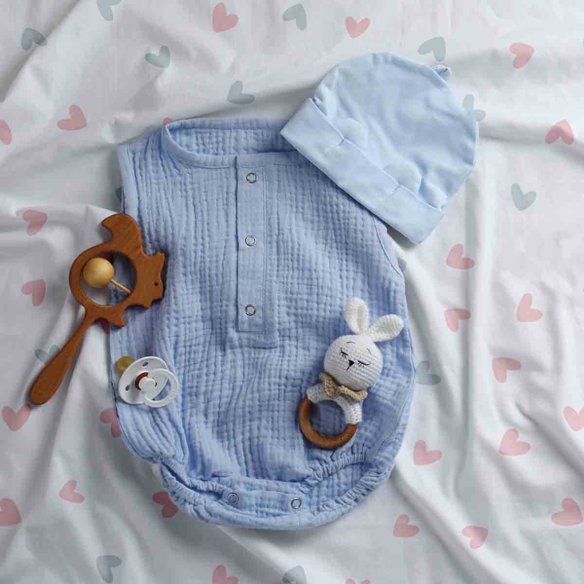 Manta terapéutica original - Funda de algodón blanca con pequeños corazones