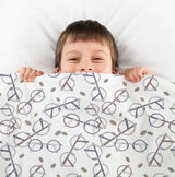 Set de ropa de cama con manta terapéutica y las gafas de Harry