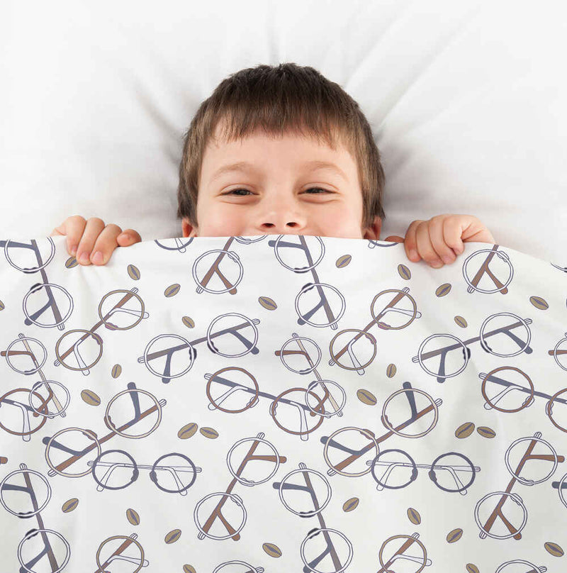 Set de ropa de cama con manta terapéutica y las gafas de Harry