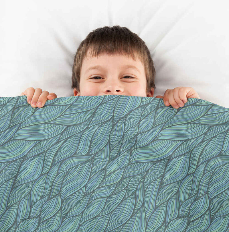 Therapy blankets bedding set, braided, green.