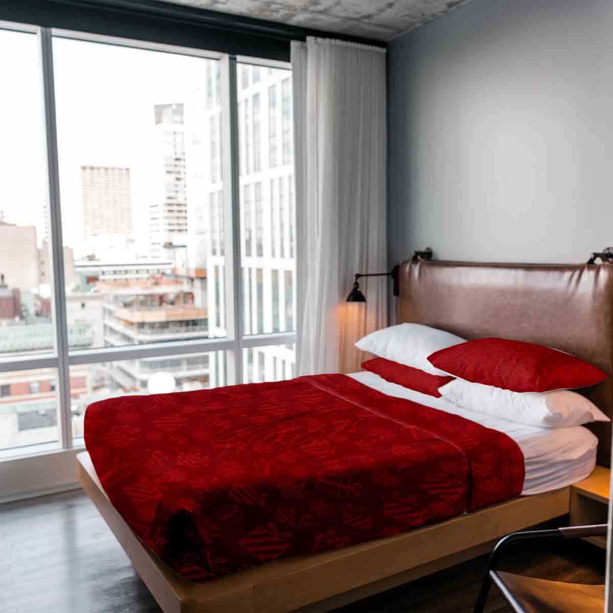 Set de ropa de cama con manta terapéutica rojo regalos