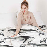 Coperte terapeutiche con rivestimento in cotone balena blu nera