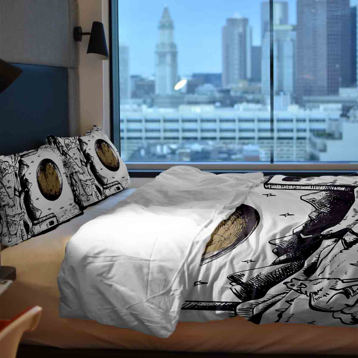 Therapy blankets bedding set wolf and moon