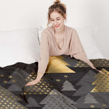 Set di biancheria da letto con coperte terapeutiche e alberi di Natale dorati