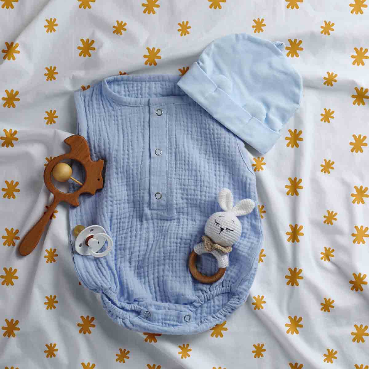 Therapiedekens beddengoed set gele bloemen