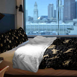 Set di biancheria da letto con coperta terapeutica nero costellazioni