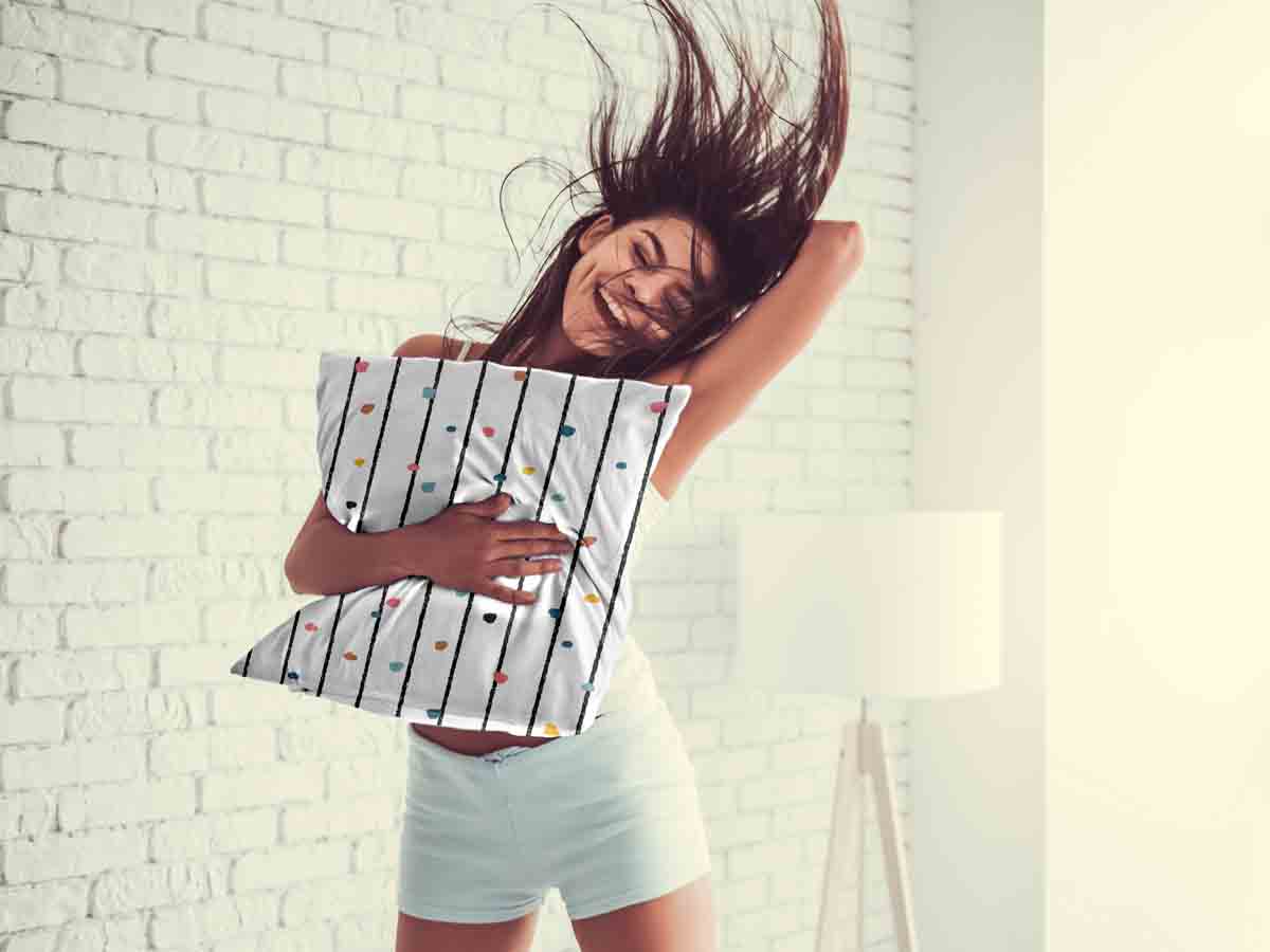 Health pillow with colorful dots