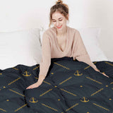 Therapy blanket and bedding set, blue with anchor.