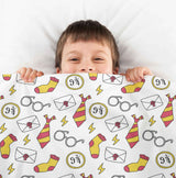 Therapy blanket bedding set, white, magic school.