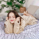 Therapy blanket bedding set, white, star orbit.