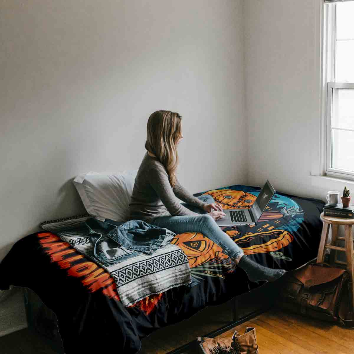 Therapy blankets bedding set Halloween pumpkin