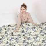 Therapy blankets bedding set leaf pattern beige