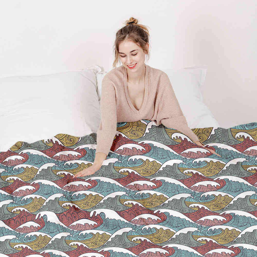 Therapy blankets bedding set colorful wave breakers