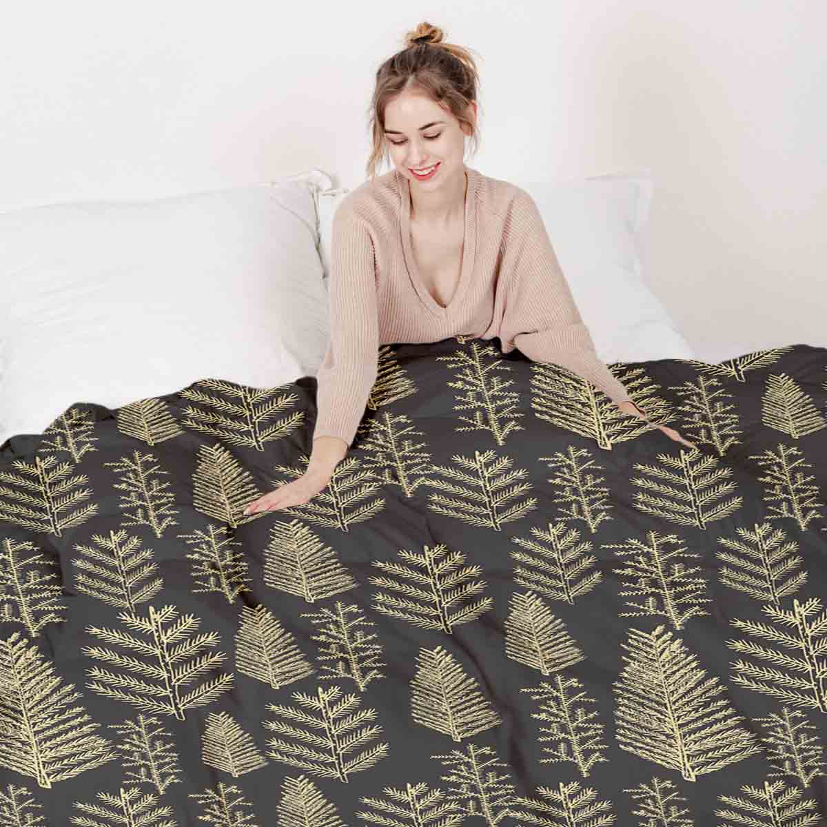Manta terapéutica original - Funda de algodón con motivo de bosque
