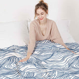 Therapy blankets bedding set waves in blue