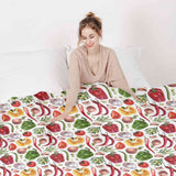Set de ropa de cama con mantas terapéuticas y verduras