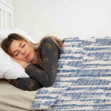 Therapiedekens katoenen hoes met blauw patroon