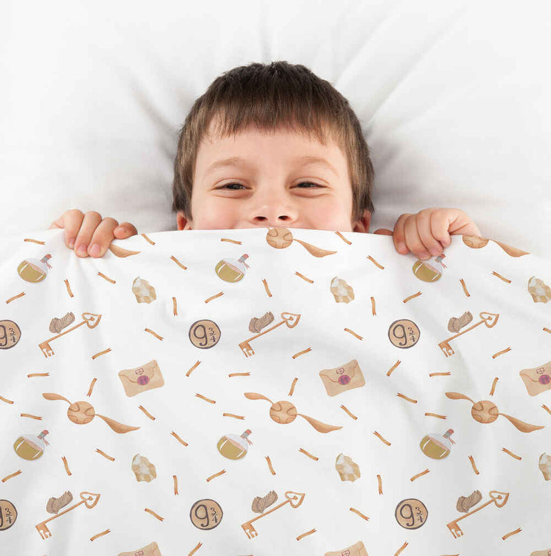 Therapy blanket bedding set, white with Schnatz (presumably a brand or design name).