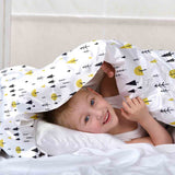 Set di biancheria da letto con coperte terapeutiche e alberi gialli