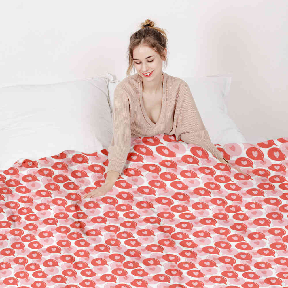 Set di biancheria da letto con coperta terapeutica e fumetto con cuore