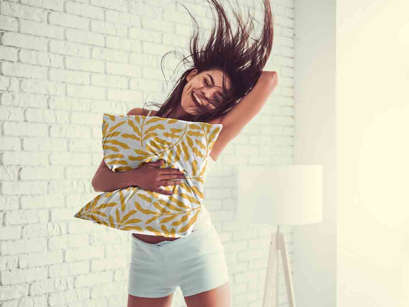 Health pillow with yellow branches