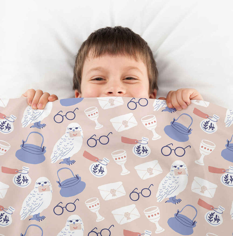 Set de ropa de cama con manta terapéutica y búho de Harry