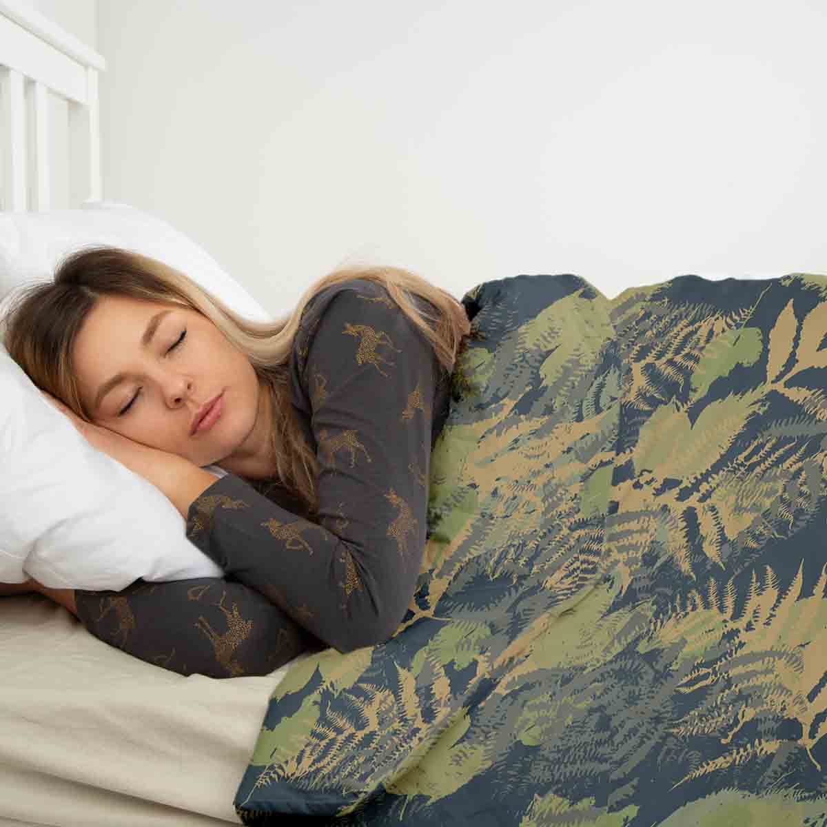 Set di biancheria da letto con coperta terapeutica Foresta