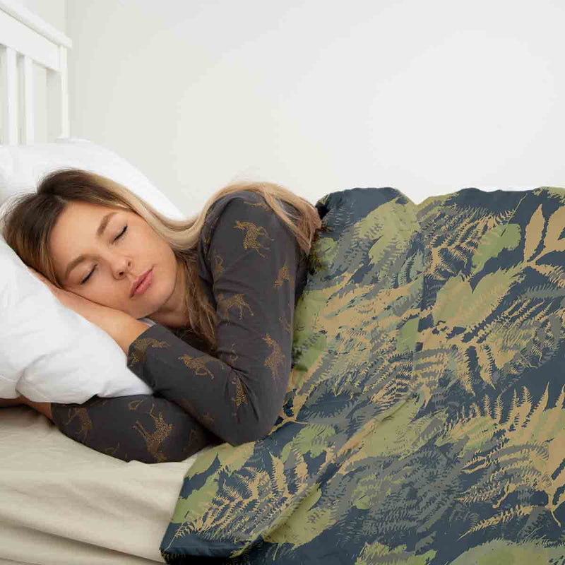 Set de ropa de cama con manta terapéutica bosque