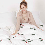 Set de ropa de cama con manta terapéutica blanco muérdago