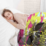 Set de ropa de cama con manta terapéutica calavera colorida