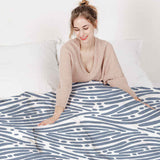 Therapy blankets bedding set, wavy pattern, blue.