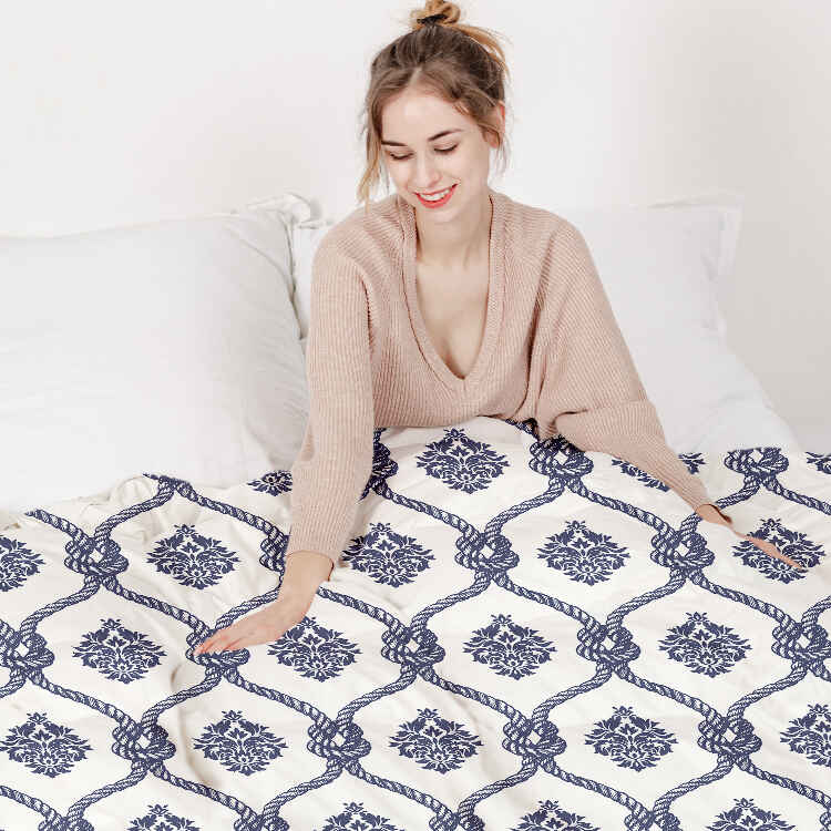Therapy blankets and bedding set, blue sailor pattern.