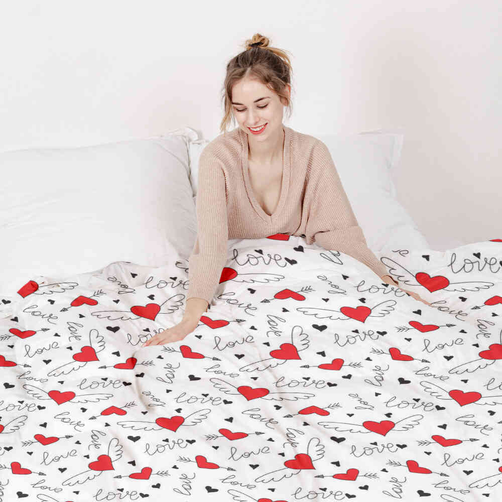 Couverture thérapeutique originale - Housse en coton L'amour donne des ailes
