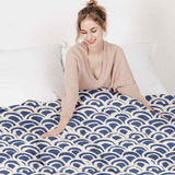 Therapy blanket and bedding set, blue wave pattern.